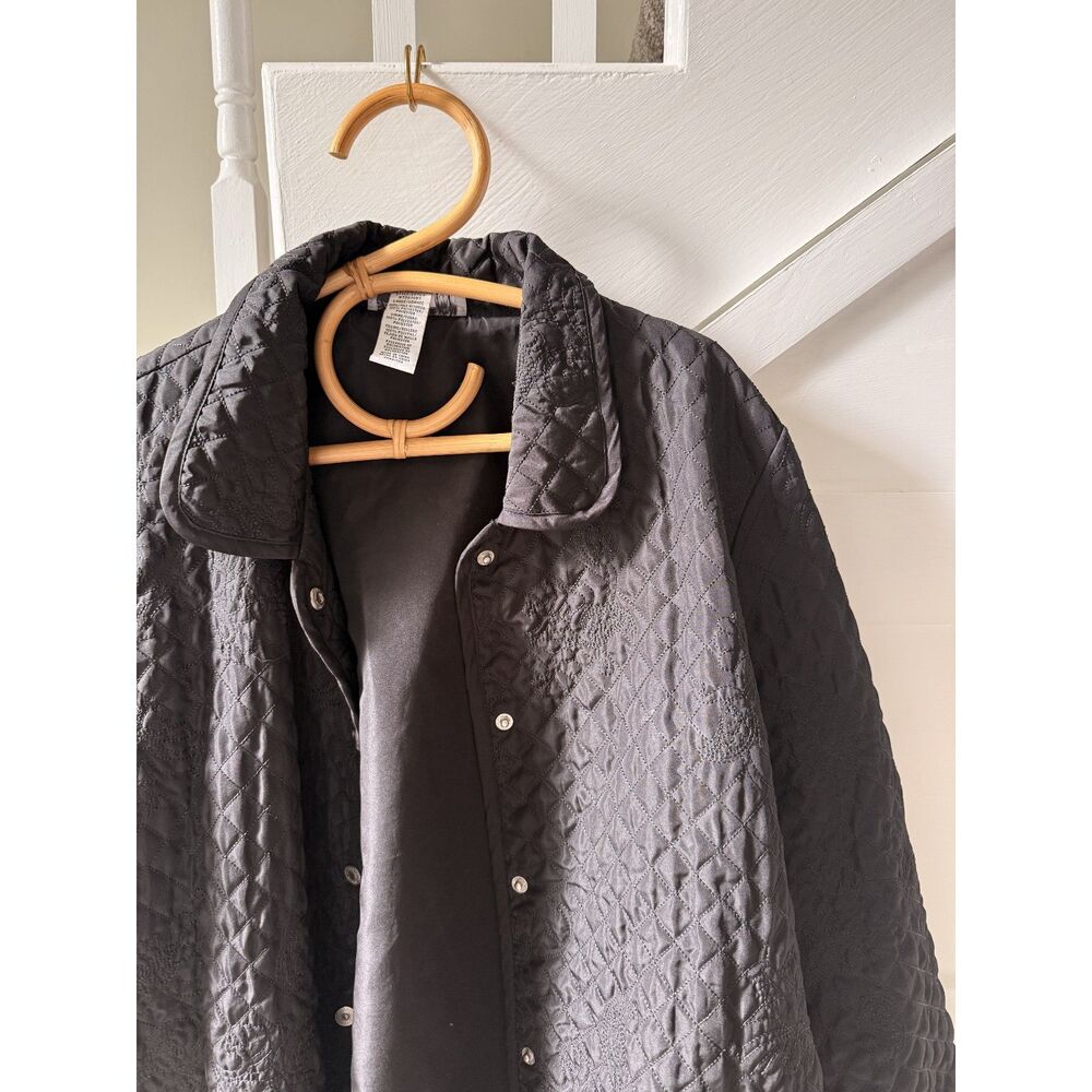 Sag Harbor Black Embroidered Quilted Jacket | Large